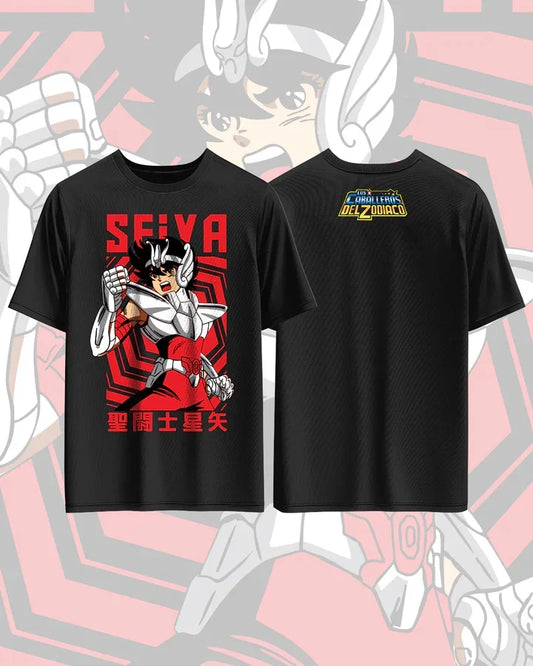 Saint Seiya Anime Printed Cotton T-shirt for Men and Women Harajuku Street Fashion Oversized Anime Peripheral Clothing T-shirt