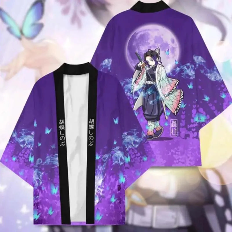 Demon Slayer Kamado Tanjirou & Nezuko 3D Printed Kimono Cape - Cosplay Jacket