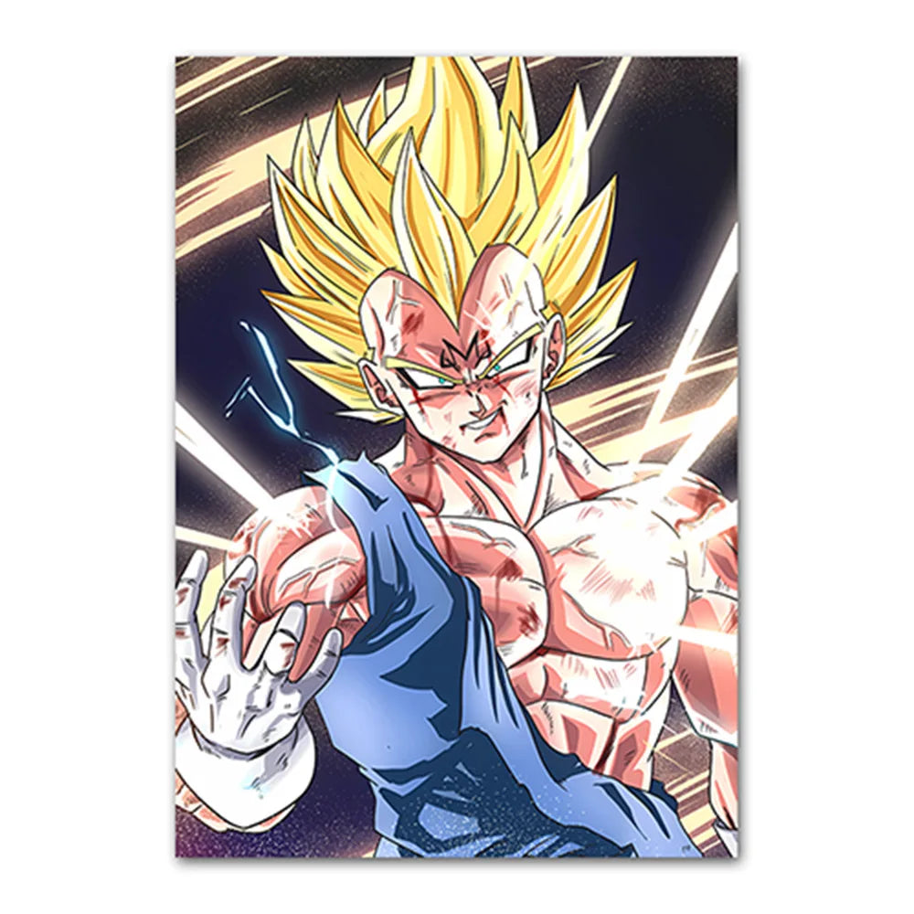 Dragon Ball Goku Van Gogh Starry Night Canvas Poster - Anime Art Wall Decor