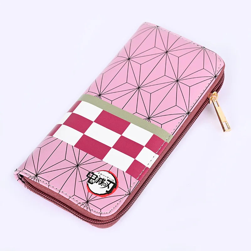 Anime  Demon Slayer Kimetsu No Yaiba Tanjiro Kamado Nezuko Wallets Long PU Leather Wallet Anime Purse Cosplay Accessories Gifts