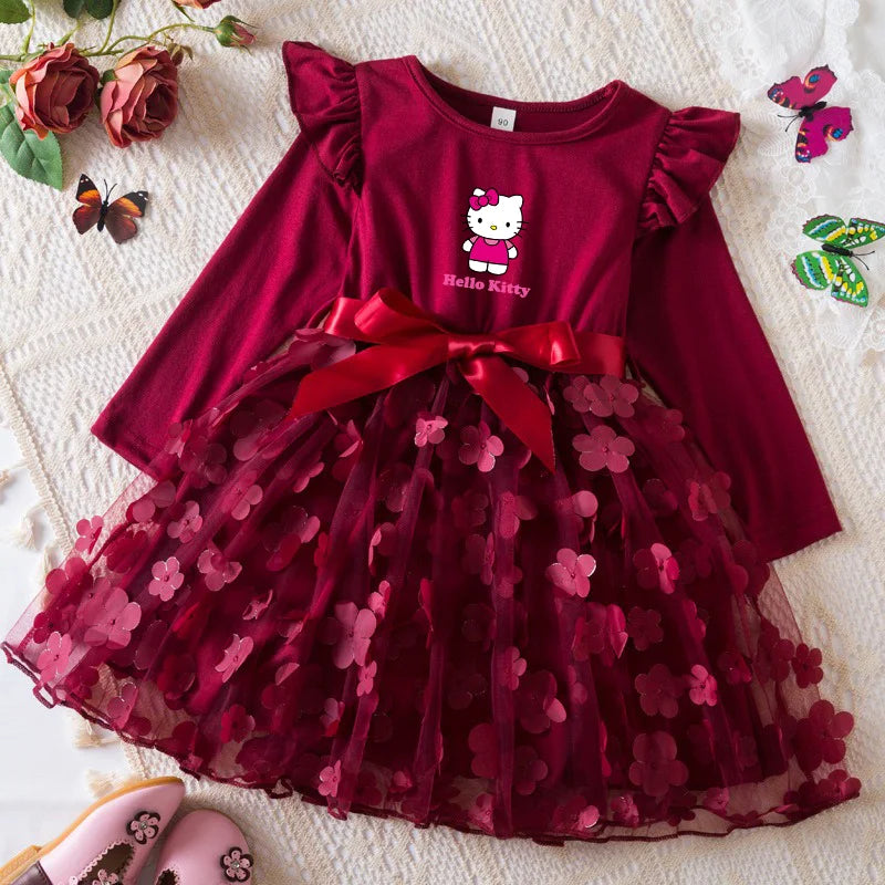 Hello Kitty Girl Baby 2-6Y Long Sleeve Princess Dress