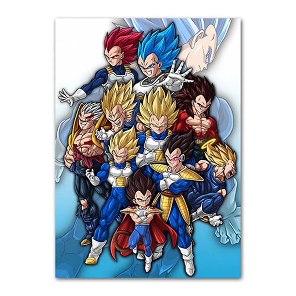 Dragon Ball Goku Van Gogh Starry Night Canvas Poster - Anime Art Wall Decor