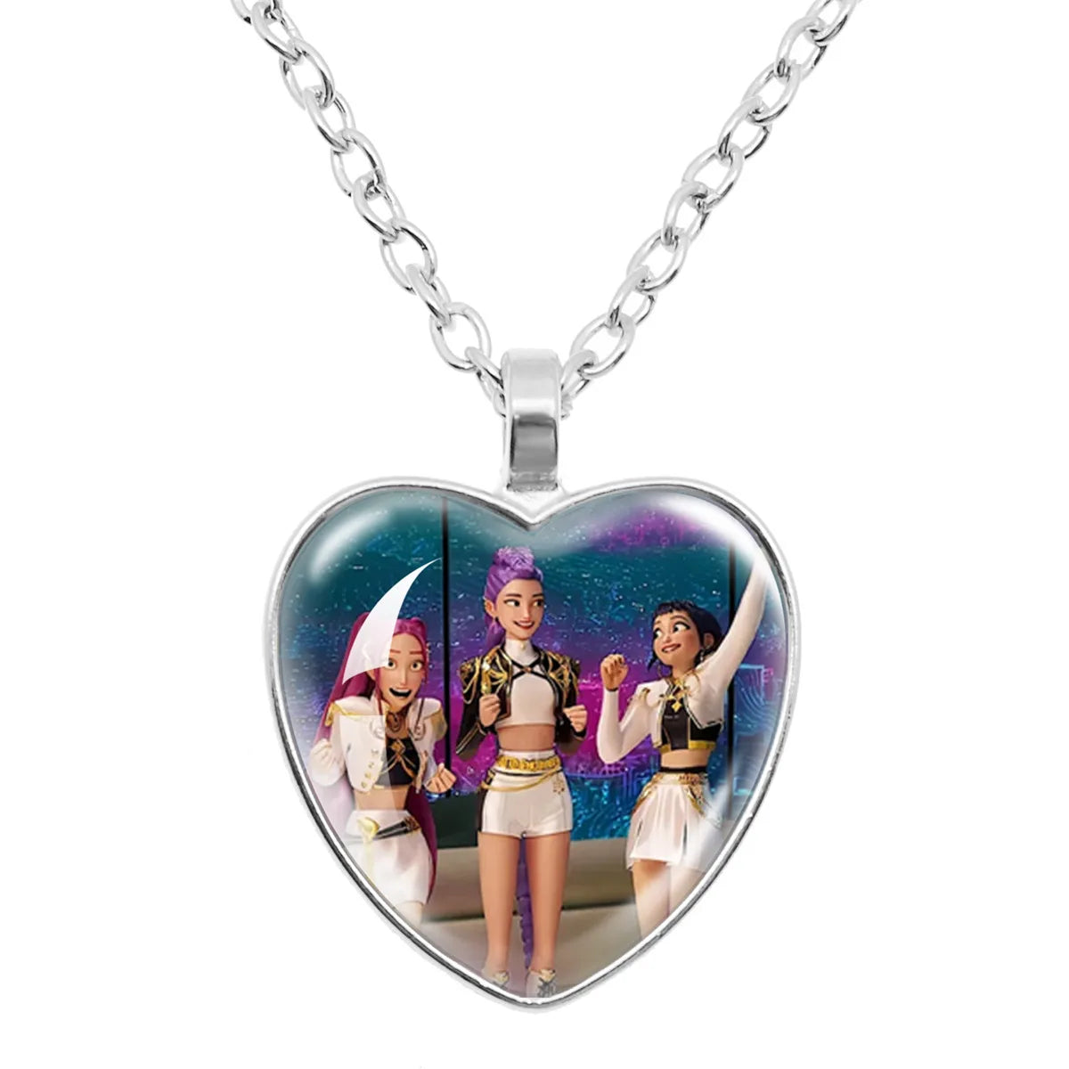 Demon Slayer Gem Peach Heart Necklace - Anime Fashion Jewelry Gift