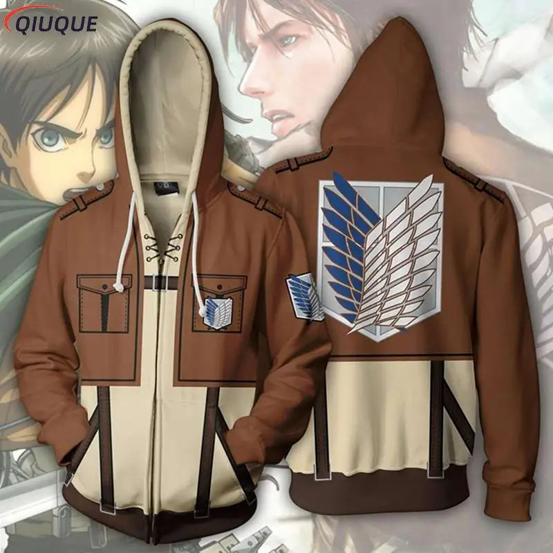 Attack on Titan Anime Cosplay Hoodie - Zipper Jacket Sweatshirt