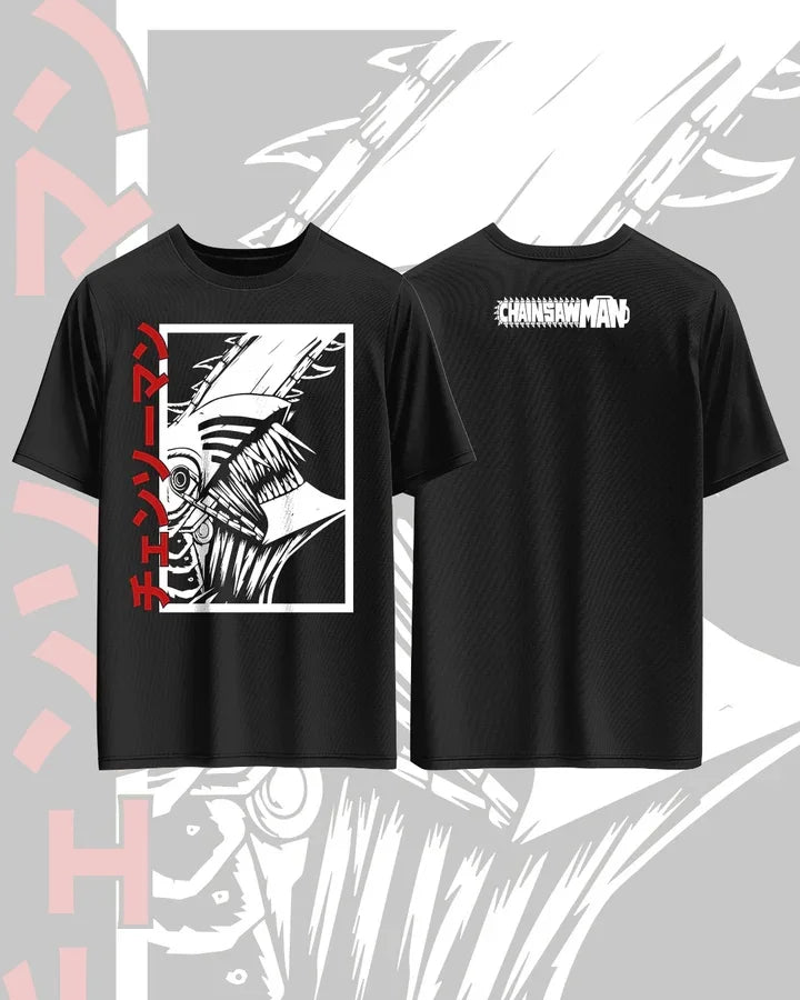 Chainsaw Man Printed Pure Cotton T-shirt for Men and Women