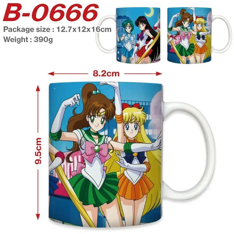 Sailor Moon Girl Coffee Mugs DIY Custom Anime Cartoon Ceramic Mug Cup Creative Outdoor Work Camping Beer Cups Kids Birthday Gift
