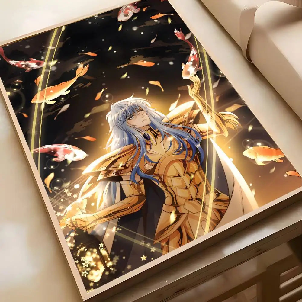 Saint Seiya Poster High-definition art sticker Self adhesive waterproof home decoration