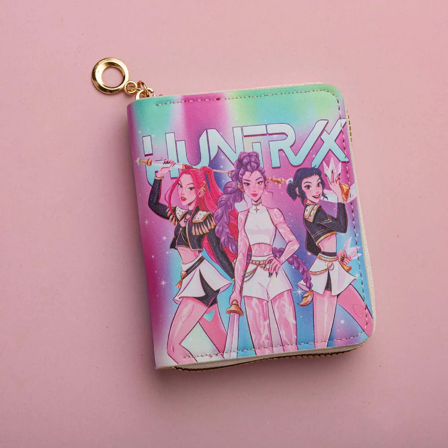 kpop Demon Hunters PU Short Women's Cartoon Wallet k-pop Coin Pack Card Pack Portable k pop HUNTRX Rumi Mira Zoey Fan Wallet ﻿