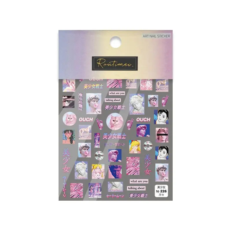 New Sailor Moon Luna Mizuno Ami Tsukino Usagi Sweet Cute Waterproof Nail Art Patch Creative Simple Cartoon Nail Decoration Gift