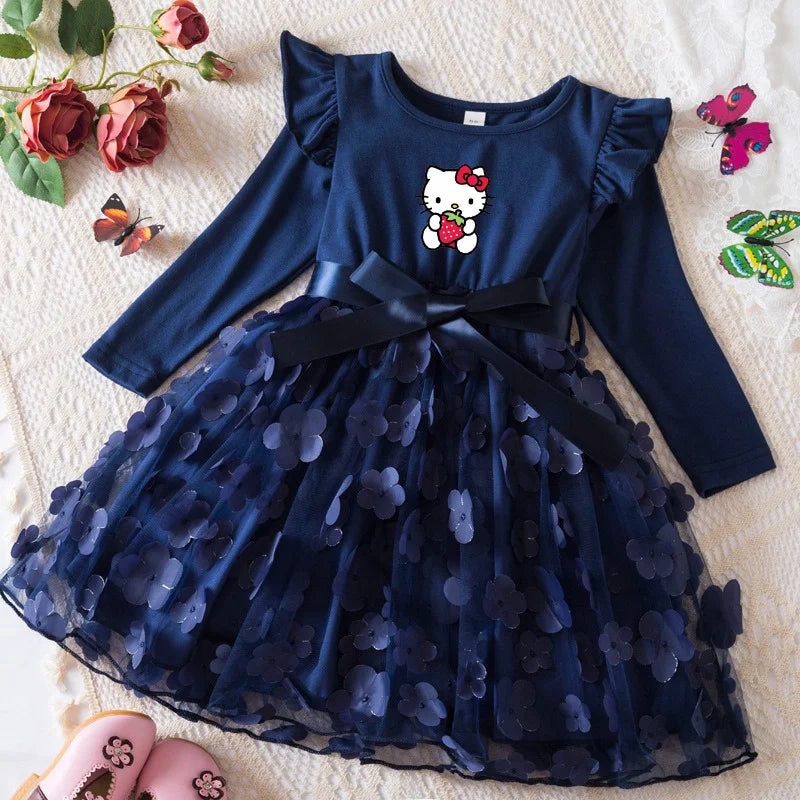 Hello Kitty Girl Baby 2-6Y Long Sleeve Princess Dress