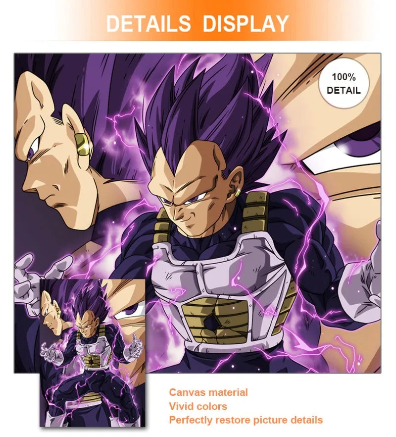 Dragon Ball Goku Van Gogh Starry Night Canvas Poster - Anime Art Wall Decor