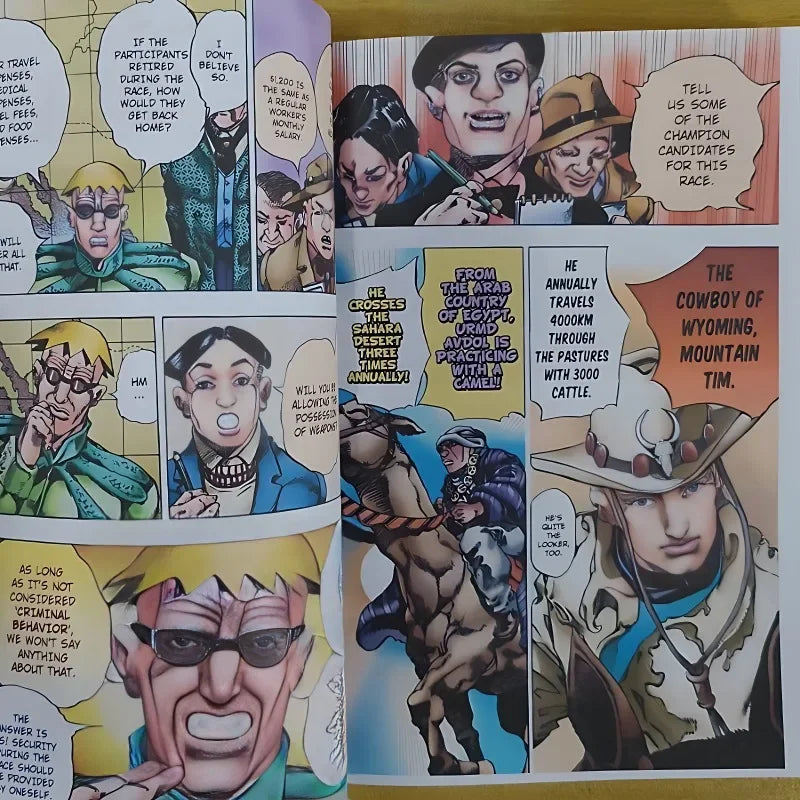JOJO's Bizarre Adventure Part 7 Steel Ball Run Vol.1-3 Manga Book Japanese Youth Comic Books English Version