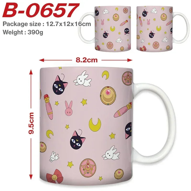 Sailor Moon Girl Coffee Mugs DIY Custom Anime Cartoon Ceramic Mug Cup Creative Outdoor Work Camping Beer Cups Kids Birthday Gift