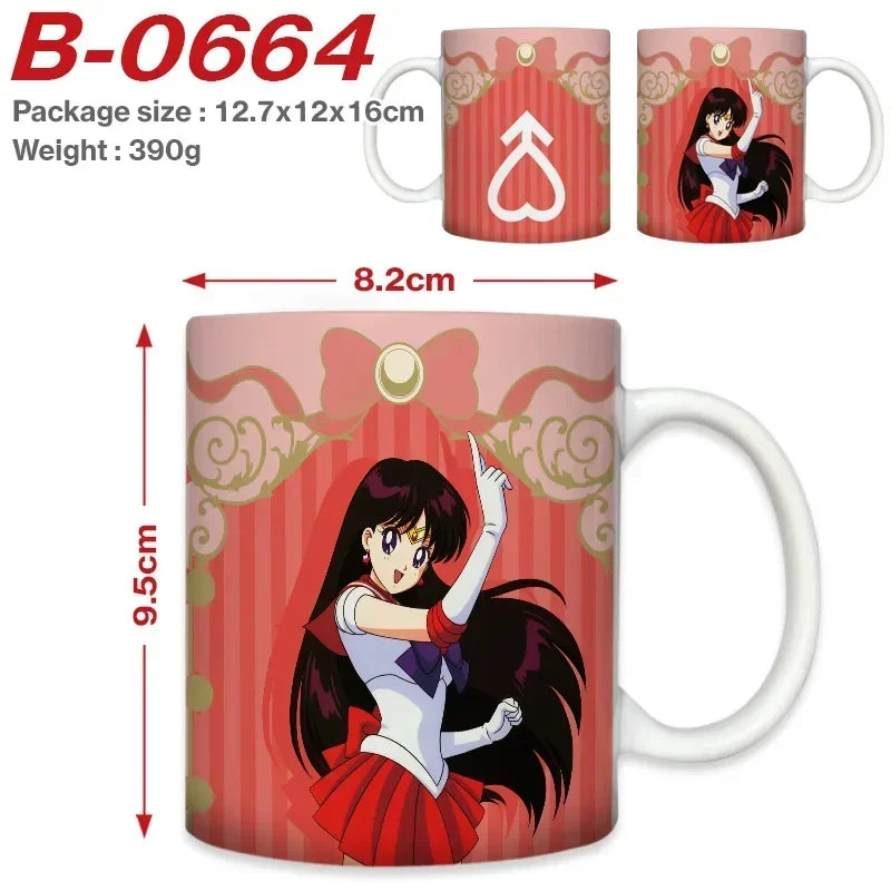 Sailor Moon Girl Coffee Mugs DIY Custom Anime Cartoon Ceramic Mug Cup Creative Outdoor Work Camping Beer Cups Kids Birthday Gift