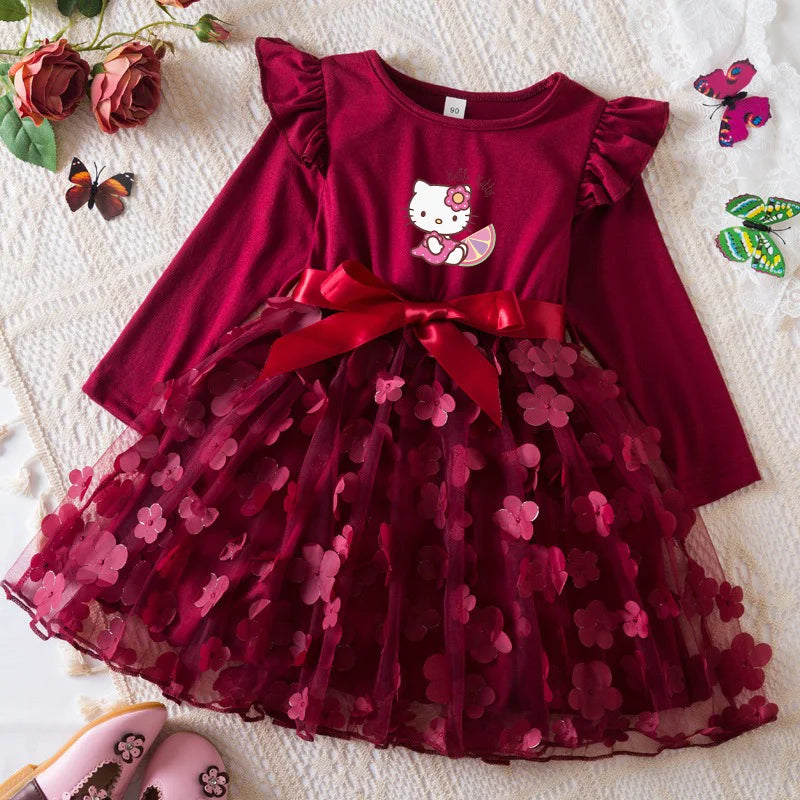 Hello Kitty Girl Baby 2-6Y Long Sleeve Princess Dress