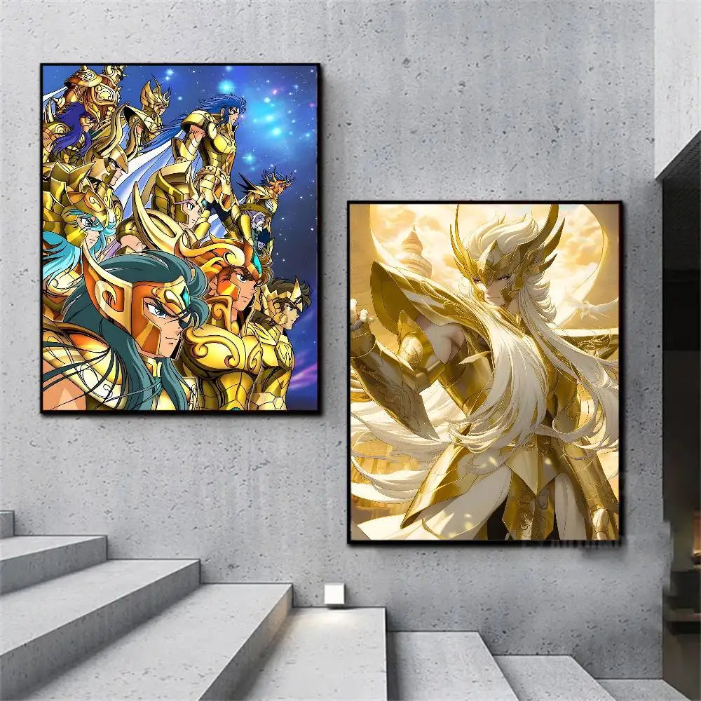 Saint Seiya Poster High-definition art sticker Self adhesive waterproof home decoration