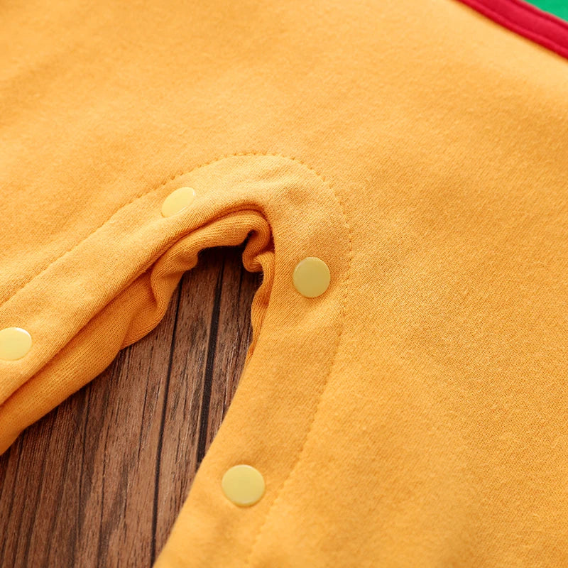 Infant Jumpsuits 0-18m Cotton Round Neck Long-Sleeved