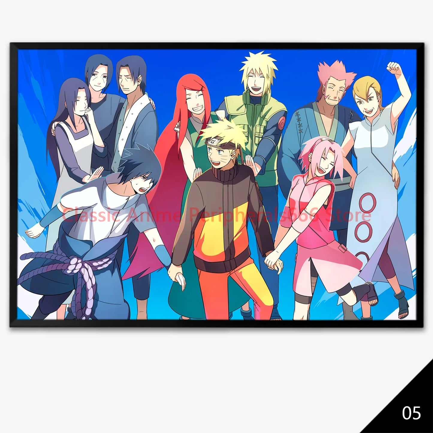 NARUTO Anime Poster - Sasuke & Team 7 Wall Art for Bedroom Decor