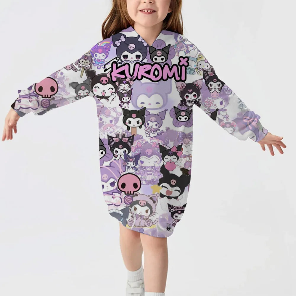 Hello Kitty Girl Comfortable Hoodie Dress