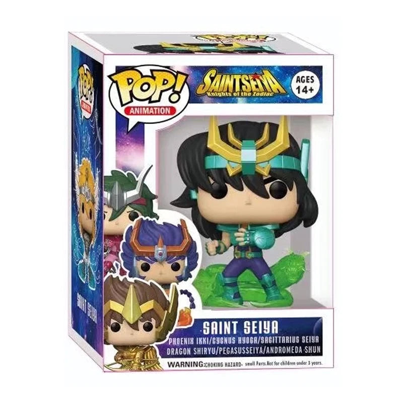 MINISO Saint Seiya Figure Phoenix Ikki Hyoga Shiryu Standing Figure Toy Arrival PVC Box