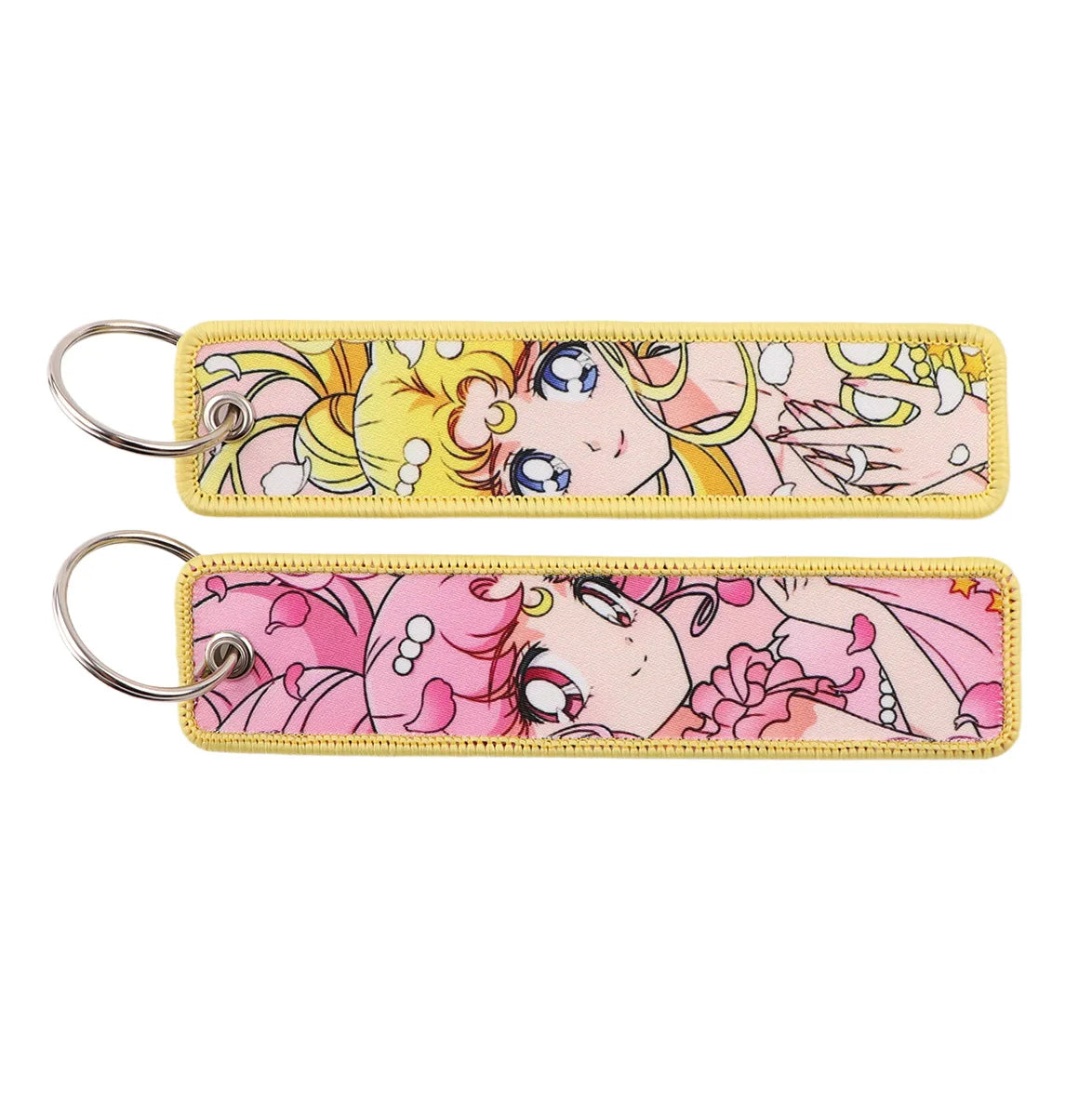 Sailor Moon Keychain Usagi Anime Embroidery Key Tag Motorcycles Cars Backpack Chaveiro Keychain Fashion Key Ring Friends Gift