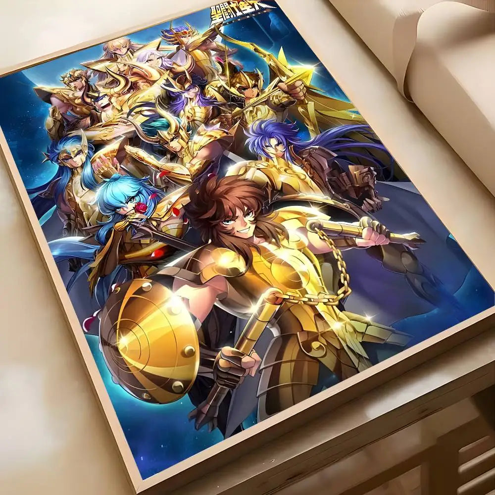 Saint Seiya Poster High-definition art sticker Self adhesive waterproof home decoration