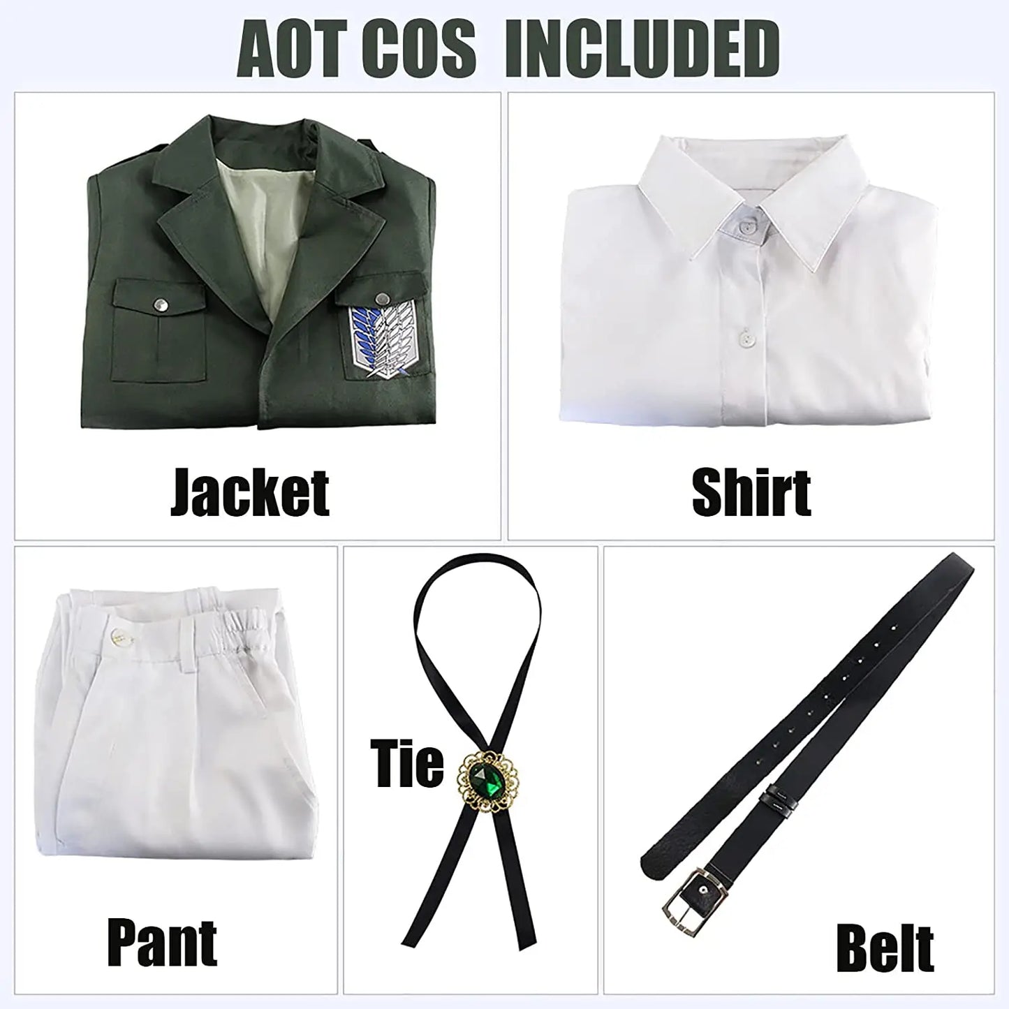 Attack On Titan Anime Cosplay Costume Shingeki No Kyojin Coat Soldier Jacket Survey Corps Outfit for Halloween Theme Party Adult