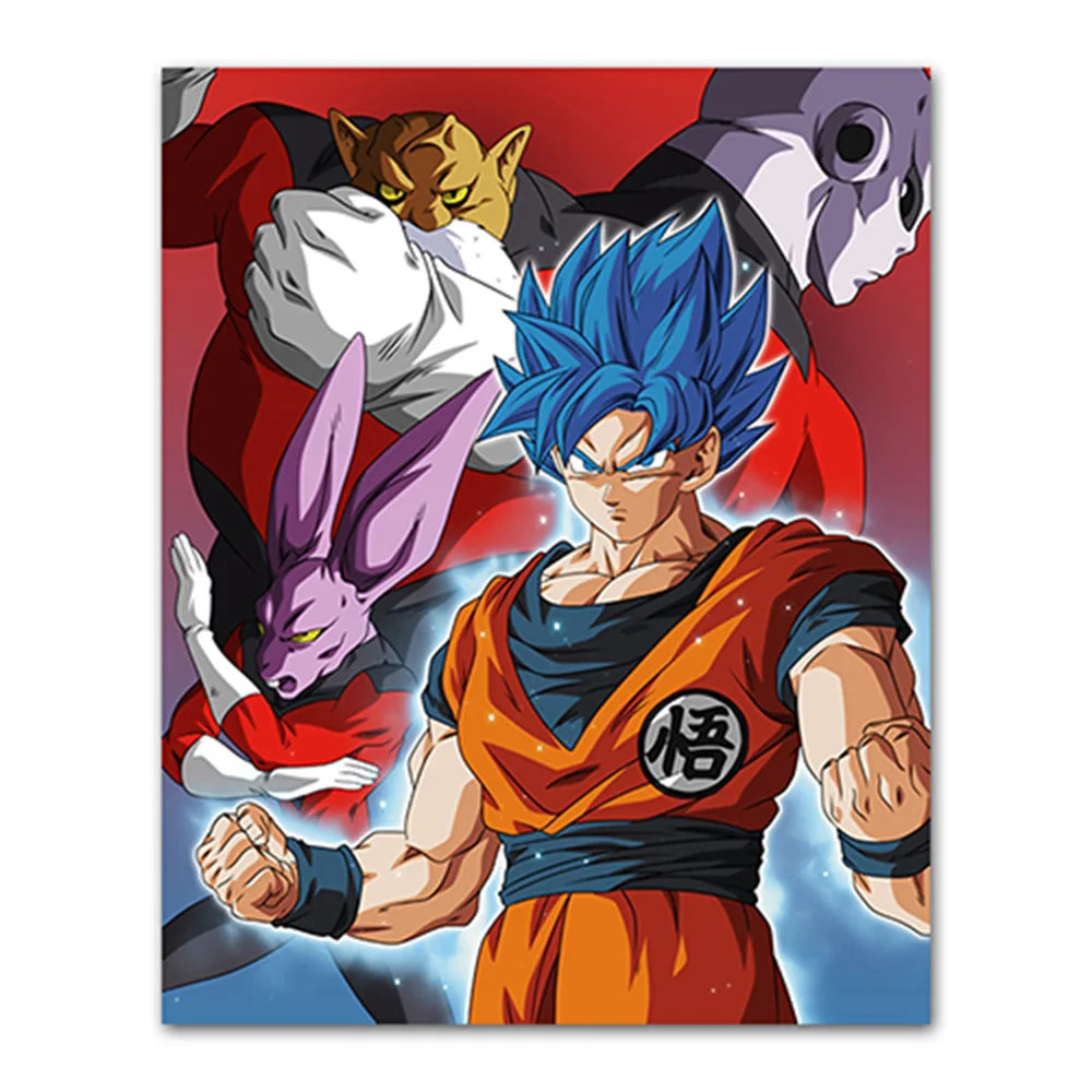 Dragon Ball Goku Van Gogh Starry Night Canvas Poster - Anime Art Wall Decor