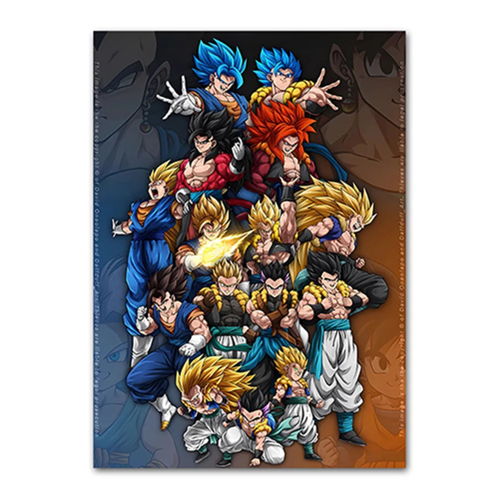 Dragon Ball Goku Van Gogh Starry Night Canvas Poster - Anime Art Wall Decor