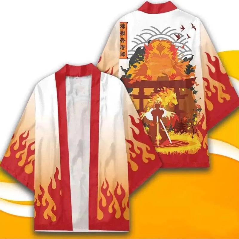 Demon Slayer Kamado Tanjirou & Nezuko 3D Printed Kimono Cape - Cosplay Jacket