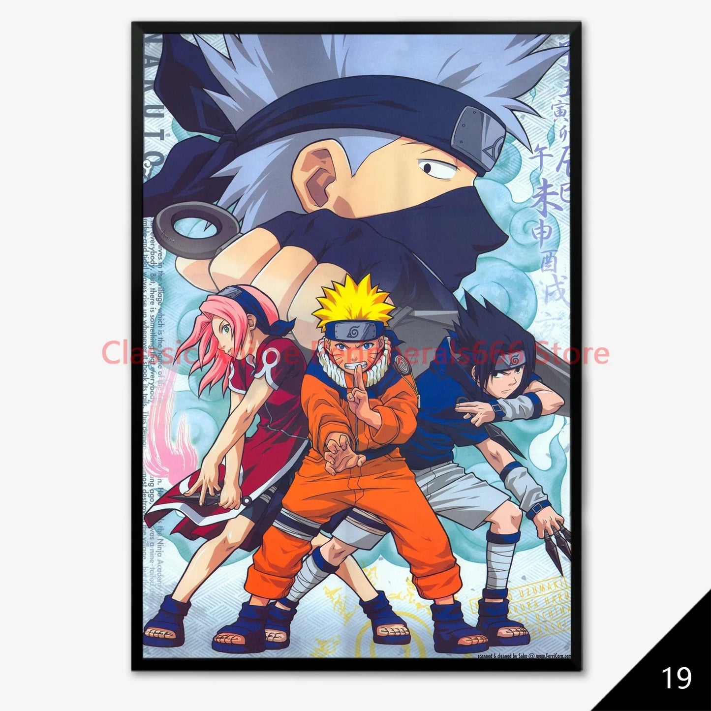 NARUTO Anime Poster - Sasuke & Team 7 Wall Art for Bedroom Decor
