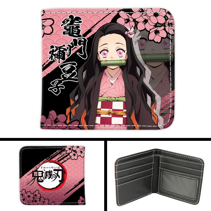 New Kimetsu No Yaiba Fashion Anime Cartoon Wallets Demon Slayer Kamado Nezuko Coin Purses Handbag Casual Card Kids Birthday Gift
