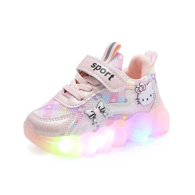 Hello Kitty Casual Anti-slip  Led Light Shoes for Toddlers and Girls