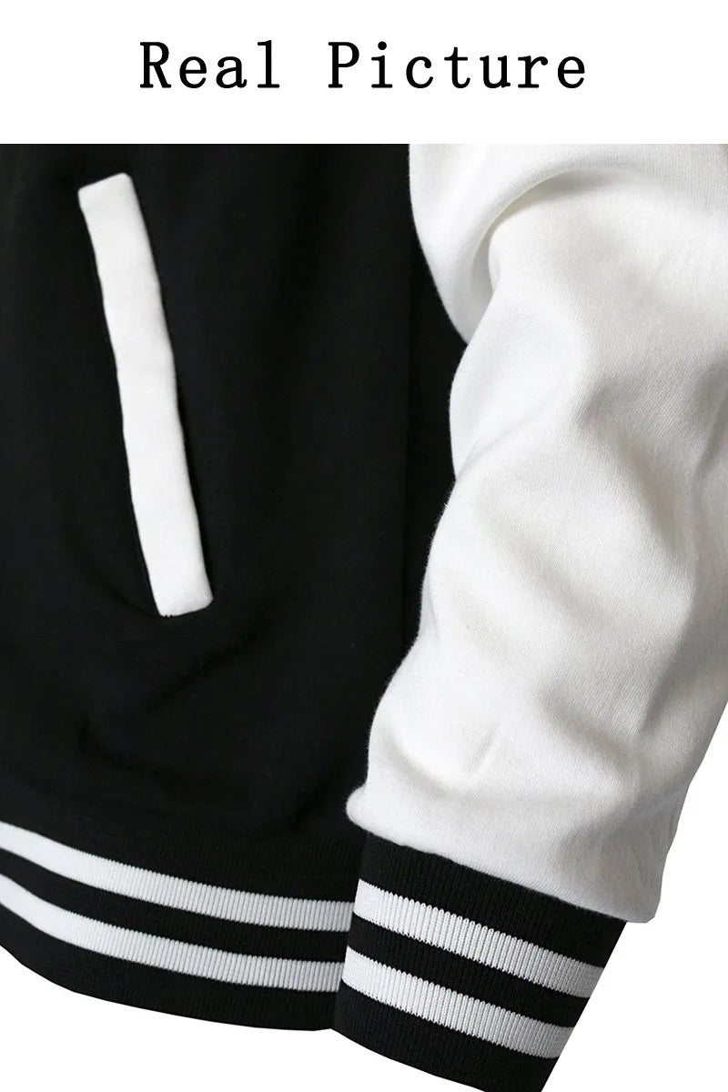 Japanese Anime Cosplay Baseball Jacket Coat College Casual Sweatshirt Jacket Male Autumn Winter Warm Fleece Oversized Jackets