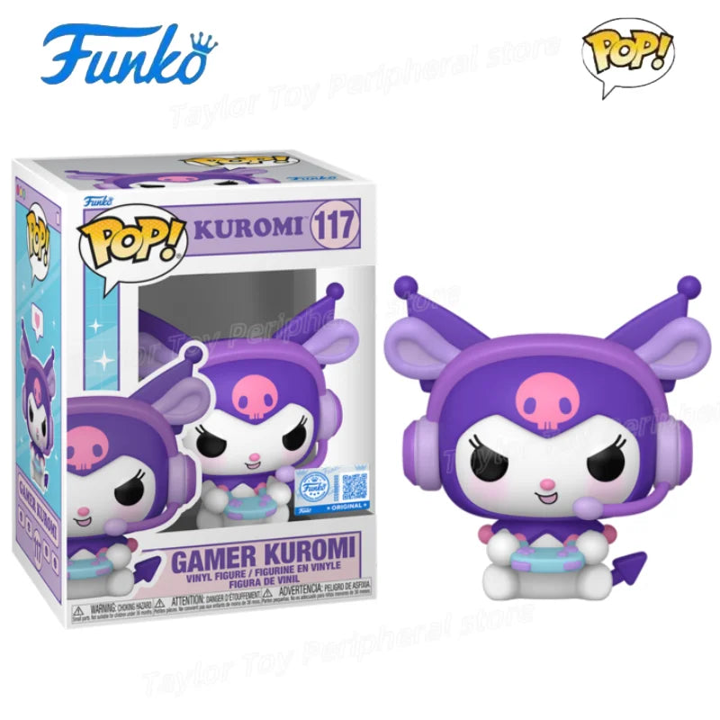 Funko Pop Hello Kitty Series Vinyl Figure Gamer Kuromi #117 Christmas Hello Kitty My Melody Kawaii Action Figures Children Gifts