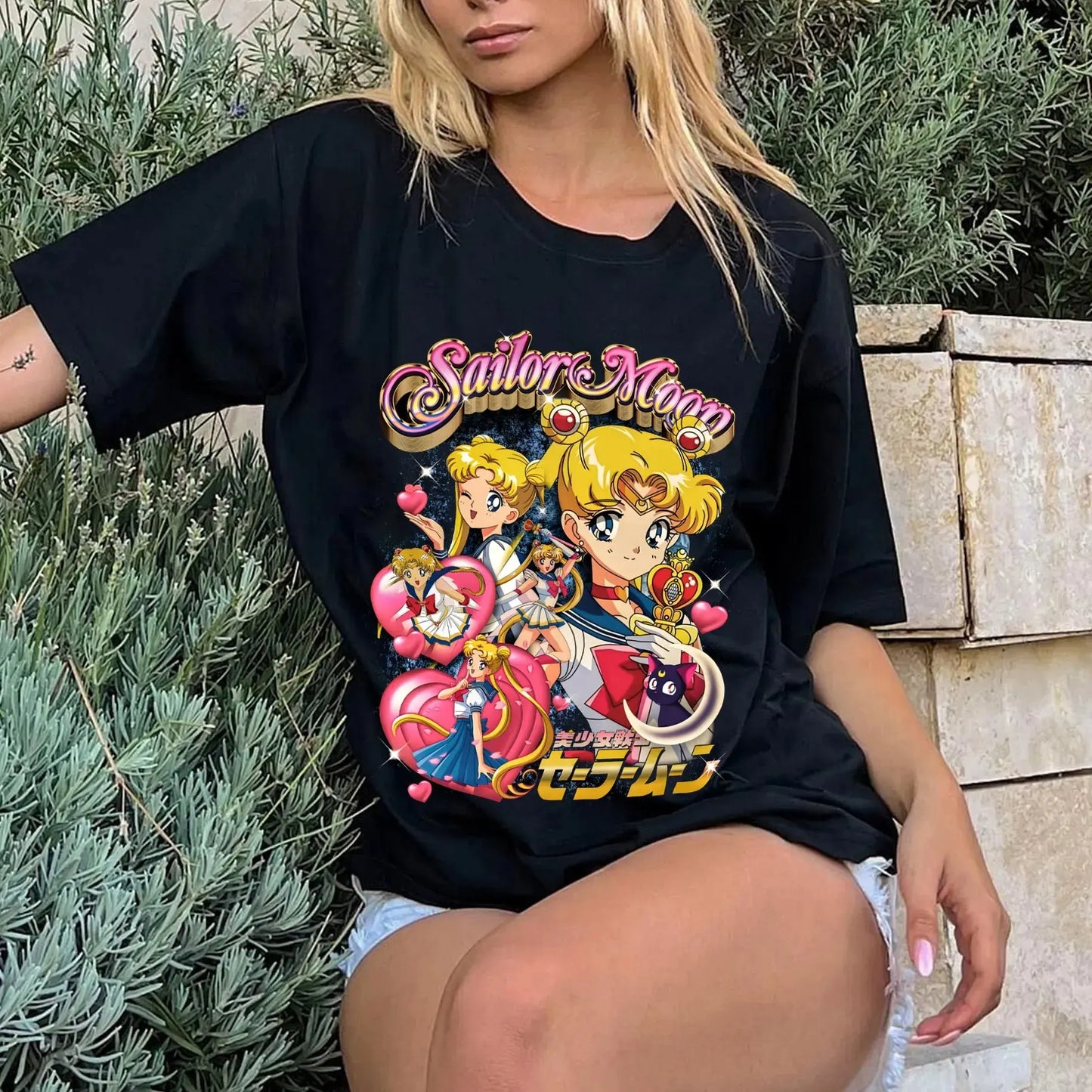 Sailor Moon Anime T Shirt Women Men Short Sleeve Cotton Tops Graphic Print Streetwear Casual Summer Tee 2025 Vintage Y2k Clothes