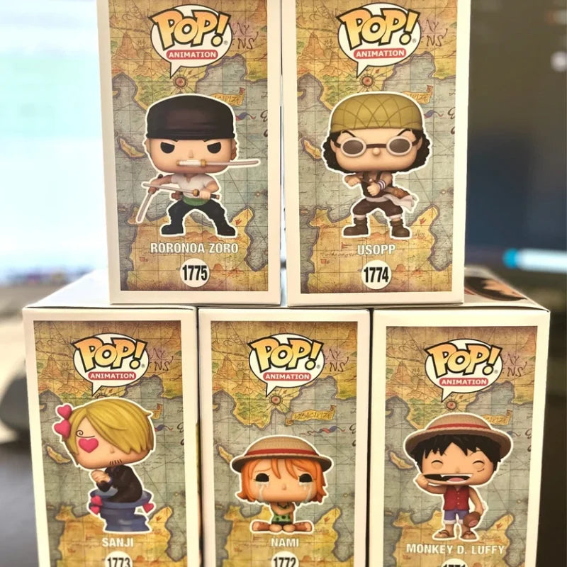 Luffy One Piece Funko Pop Zoro Nami Figurine Collectible Model Ornament Usopp Vinyl Handmade Gifts Desktop Decoration Toys