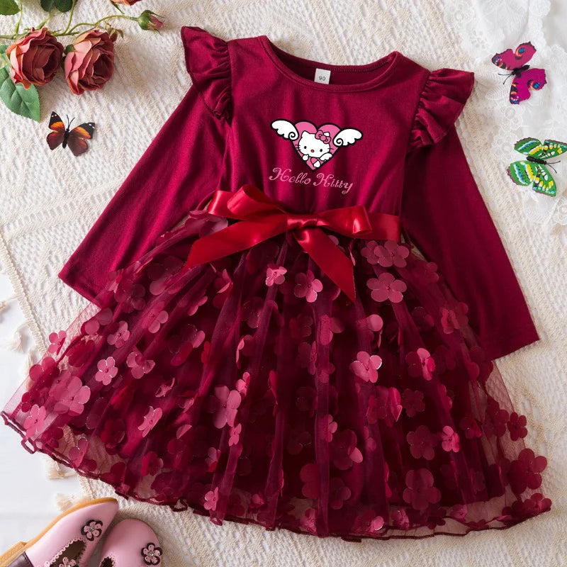 Hello Kitty Girl Baby 2-6Y Long Sleeve Princess Dress