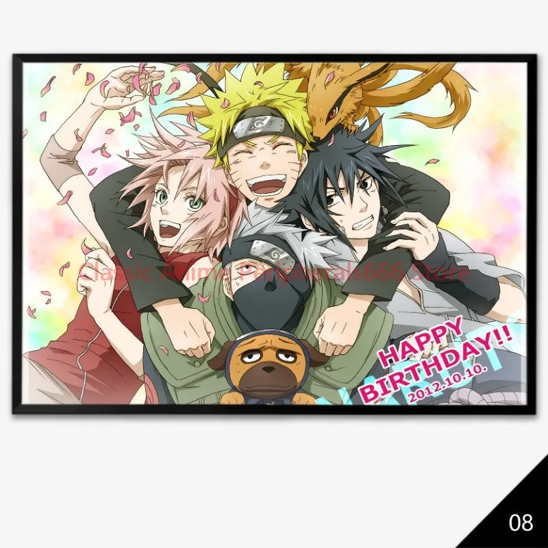 NARUTO Anime Poster - Sasuke & Team 7 Wall Art for Bedroom Decor