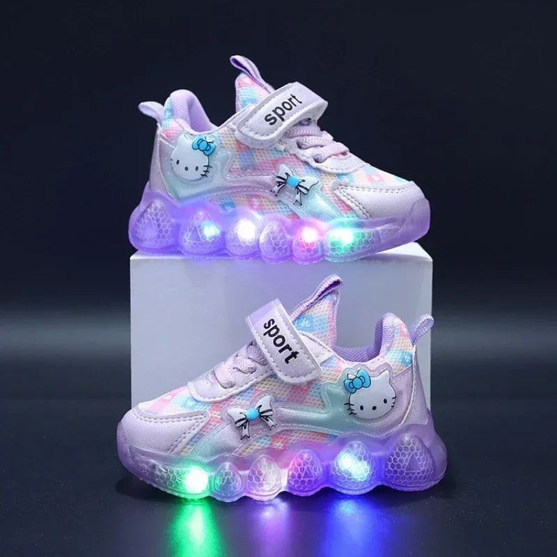 Hello Kitty Casual Anti-slip  Led Light Shoes for Toddlers and Girls