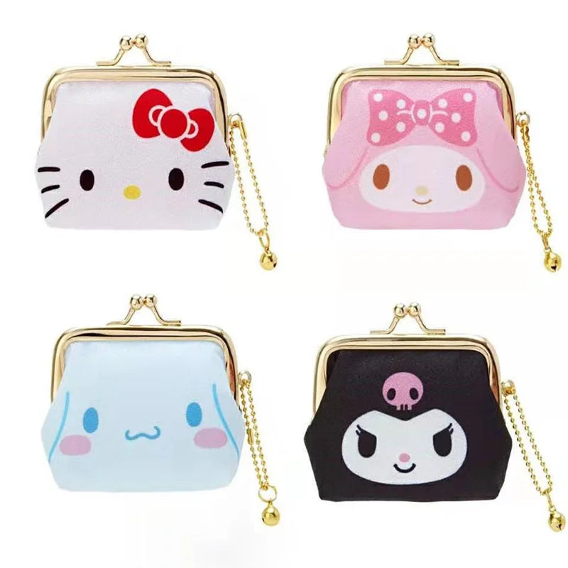 Hello Kitty Mini Zero Wallet Kawaii Kuromi Cinnamoroll My Melody Keyring Multifunctional Card Bag