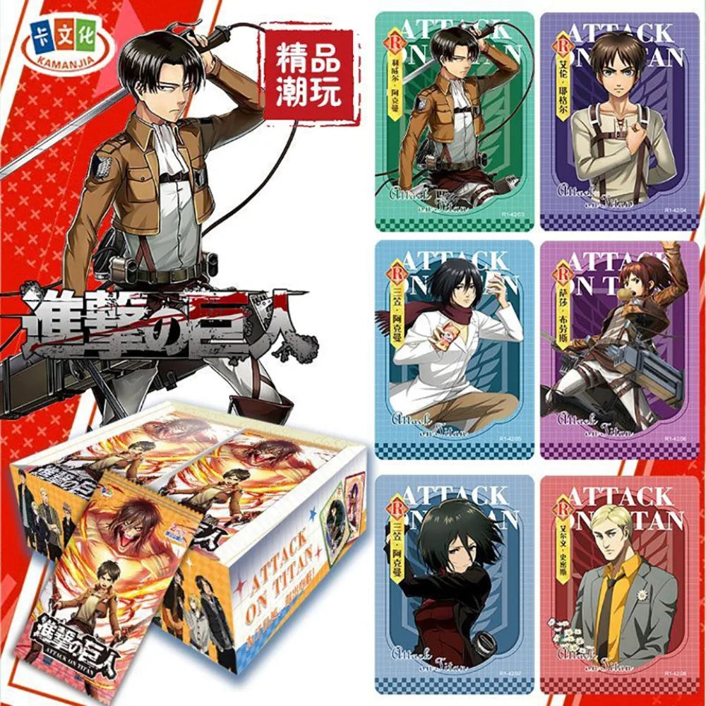 Attack on Titan Collection Cards Classic Japanese Anime Works Eren Jaeger Mikasa·Ackerman Cool Battle Roles Cards Holiday Gifts