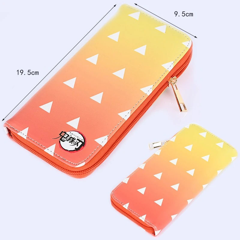 Anime  Demon Slayer Kimetsu No Yaiba Tanjiro Kamado Nezuko Wallets Long PU Leather Wallet Anime Purse Cosplay Accessories Gifts