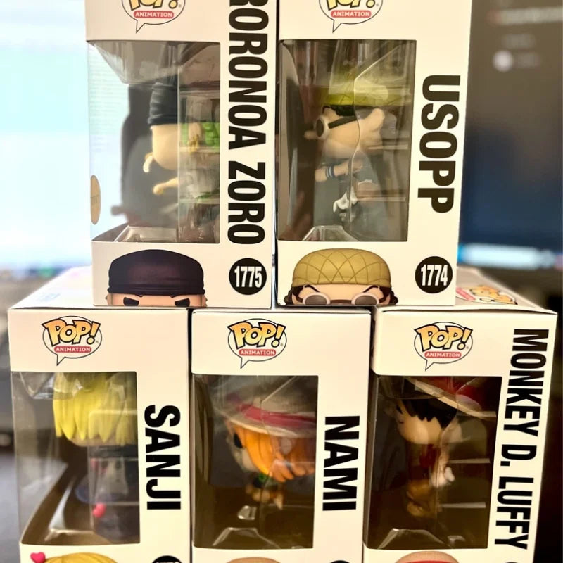Luffy One Piece Funko Pop Zoro Nami Figurine Collectible Model Ornament Usopp Vinyl Handmade Gifts Desktop Decoration Toys