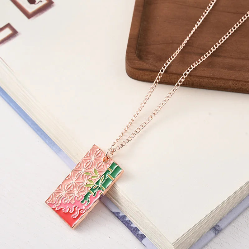 Demon Slayer Necklace - Tanjiro, Nezuko & Zenitsu Metal Pendant Cosplay Jewelry