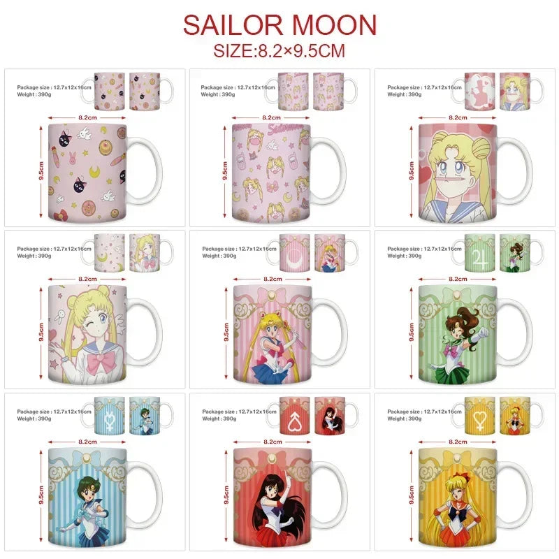 Sailor Moon Girl Coffee Mugs DIY Custom Anime Cartoon Ceramic Mug Cup Creative Outdoor Work Camping Beer Cups Kids Birthday Gift