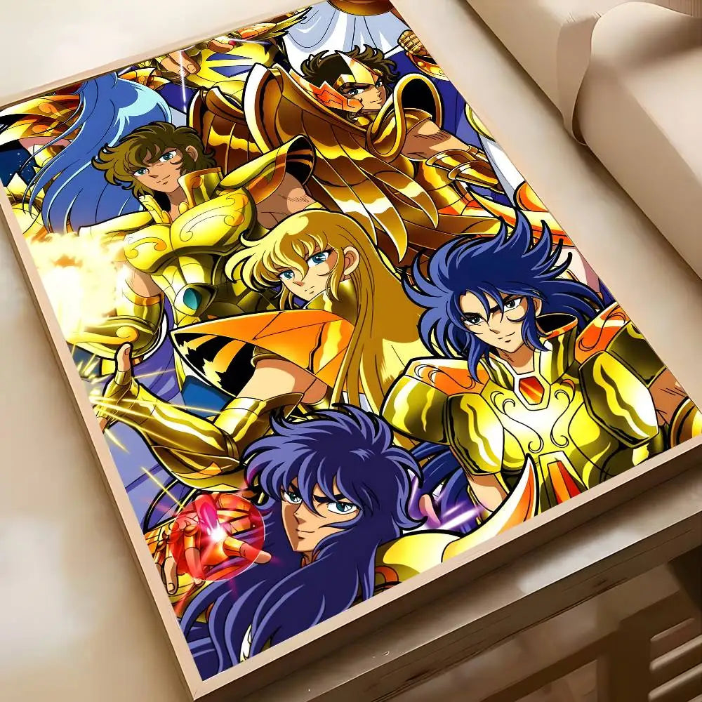 Saint Seiya Poster High-definition art sticker Self adhesive waterproof home decoration