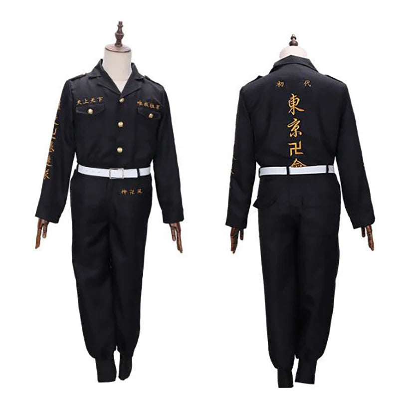 Anime Sano Manjiro Cosplay Costume Tokyo Revengers Manji Gang Mikey Ken Embroidery Jacket Cloak Uniform For Halloween Party