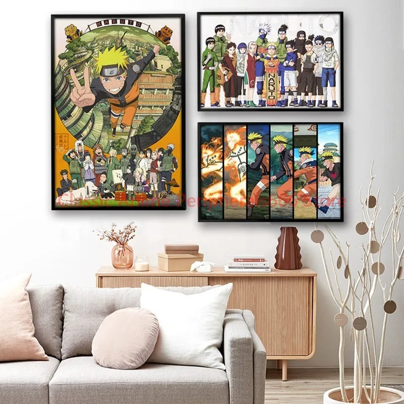 NARUTO Anime Poster - Sasuke & Team 7 Wall Art for Bedroom Decor