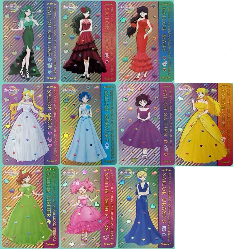 Sailor Moon collectible cards games for boys toys table games birthday gifts DIY anime Makomo Sailor Moon premium flash cards